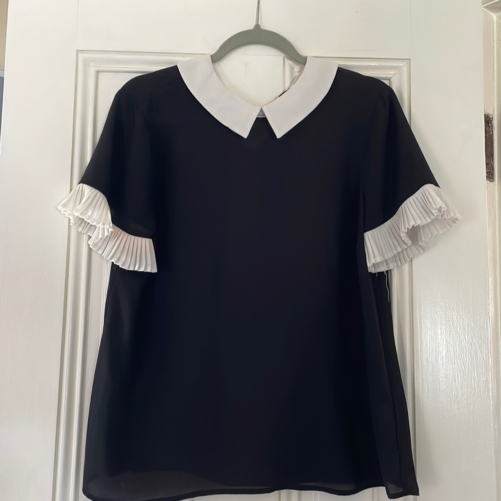 Cece colorblocked collared blouse